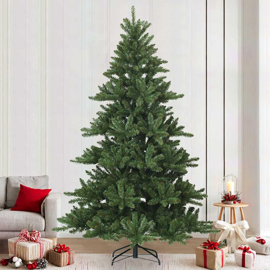 Kunstigt Hinged Juletræ med stativ Grøn 240 cm PVC, stål billede
