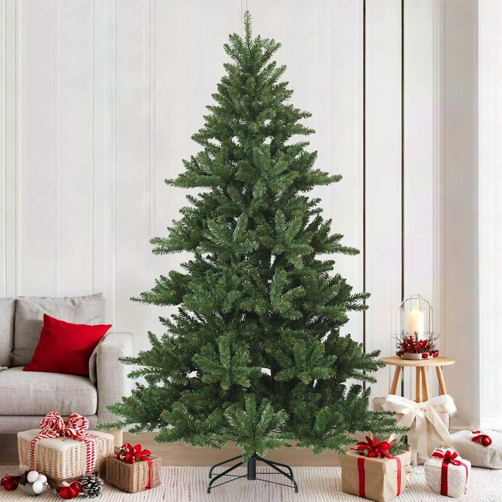 Kunstigt Hinged Juletræ med stativ Grøn 210 cm PVC, stål billede