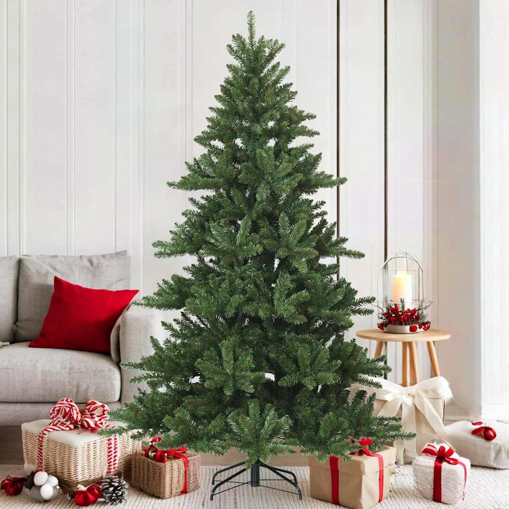 Kunstigt Hinged Juletræ med stativ Grøn 180 cm PVC, stål billede