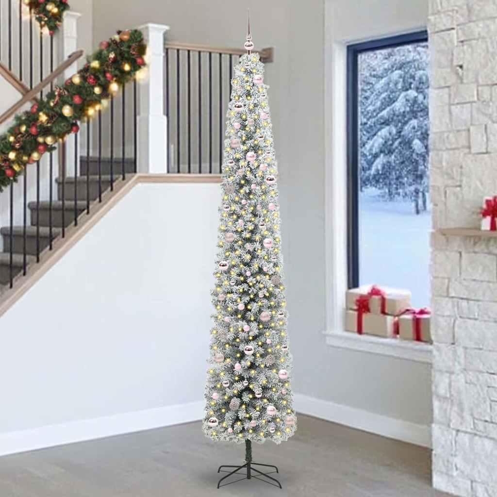 Kunstigt juletræ med stativ Grøn 270 cm PVC og Stål og Plastik billede