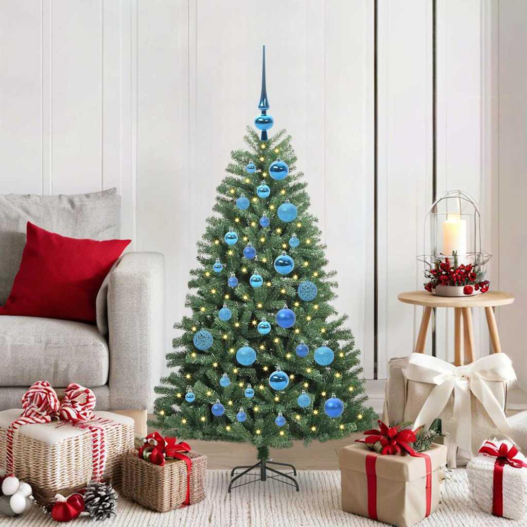 Kunstigt Hinged Juletræ Grøn 120 cm PVC og metal billede