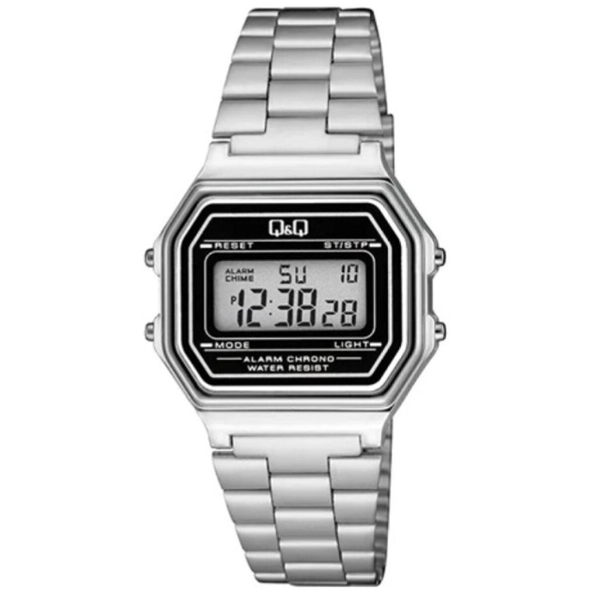 Q&Q Vintage unisex armbåndsur - digitalt, Ø 34 mm, metal lænke billede