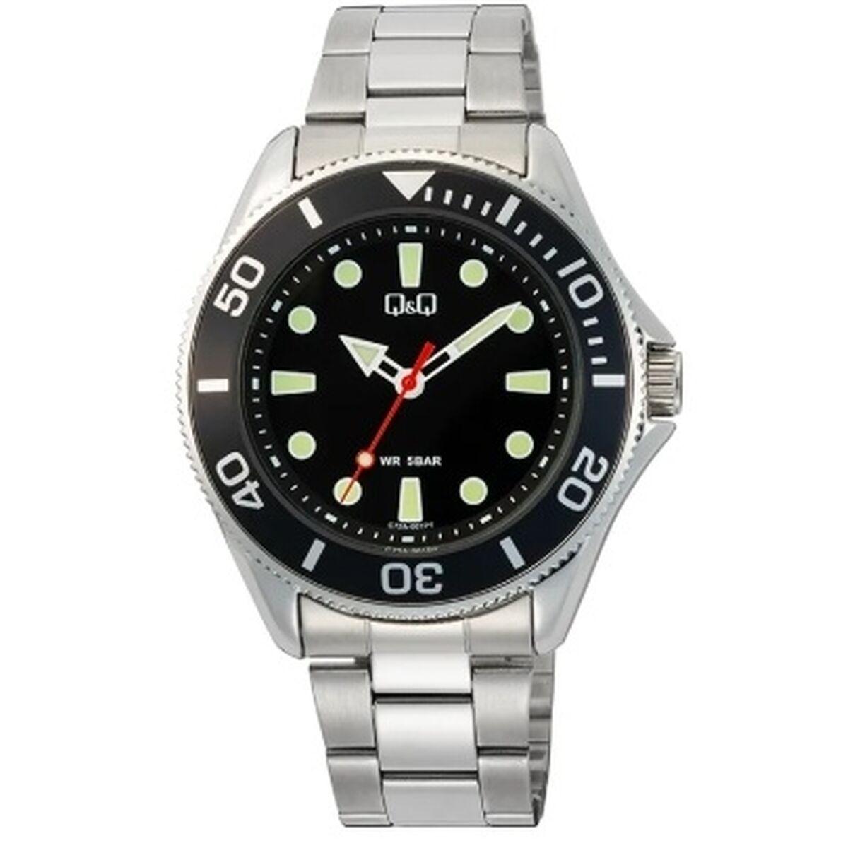 Q&Q Gent Diver Black herreur - 41 mm, metal lænke, 5 ATM billede