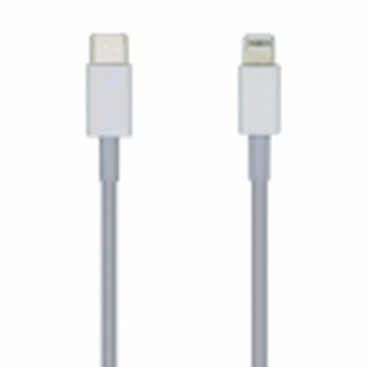 Lightning kabel USB-C til iPhone - Aisens A102-0441, hvid, 20 cm billede
