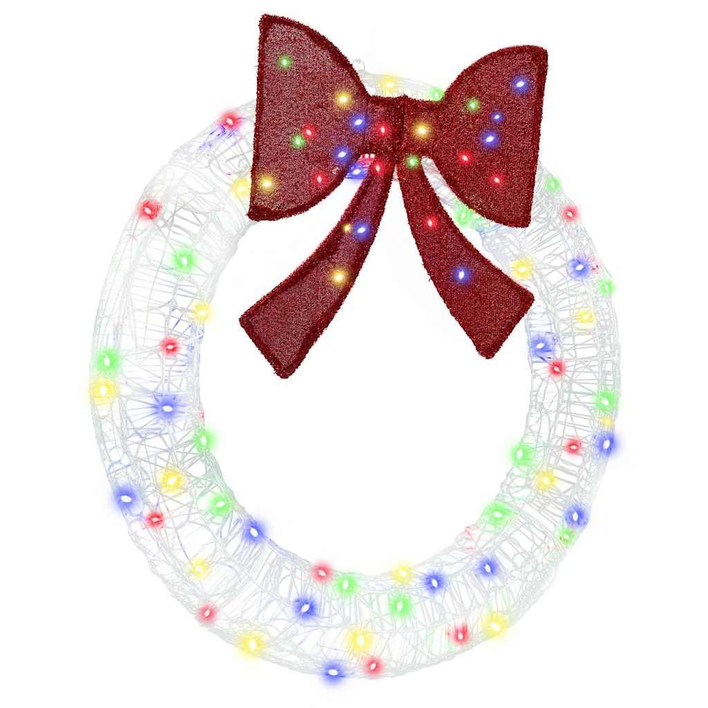 Krans med LED -strimmellys Flerfarvet 90 cm Akryl billede