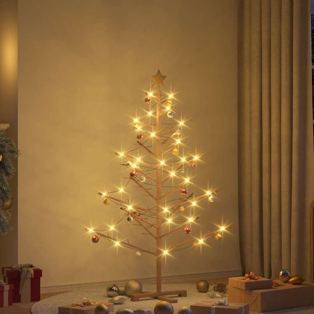 Træ juletræ med stativ Brun 150 cm Massivt fyrretræ billede