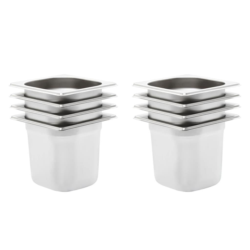 Gastronorm beholder 8 stk. GN 1/6 150 mm rustfrit stål billede