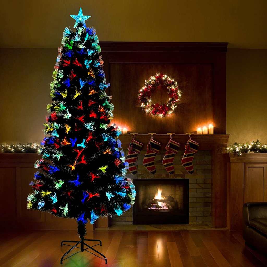 Kunstigt juletræ Med dekorative strenglamper Grøn 240 cm PVC billede