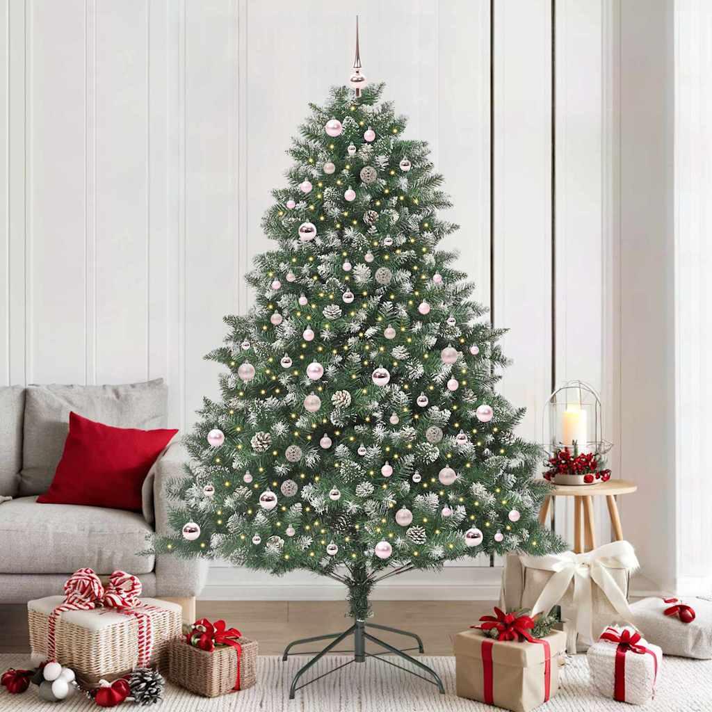 Kunstigt juletræ Grøn 140 x 140 x 210 cm PVC og plastik og stål billede