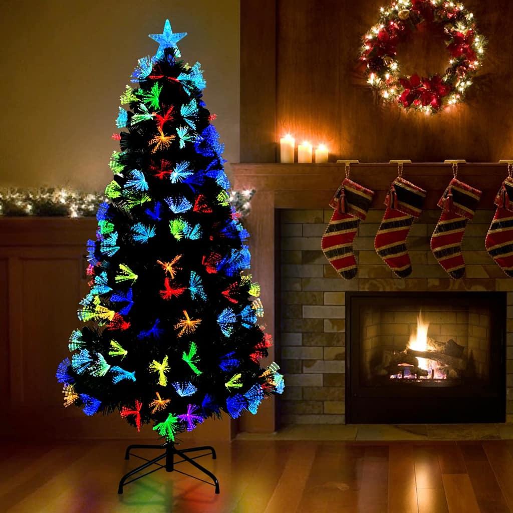 Kunstigt juletræ Med dekorative strenglamper Grøn 150 cm PVC billede
