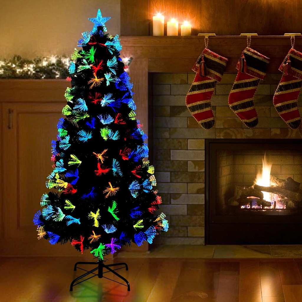 Kunstigt juletræ Med dekorative strenglamper Grøn 120 cm PVC billede