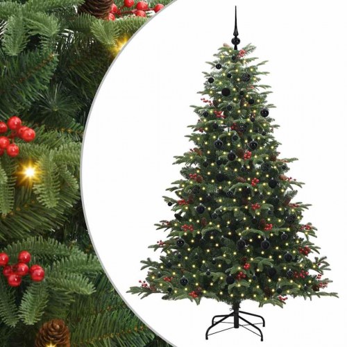 Kunstigt juletræ Grøn 210 cm PVC og metal og plast