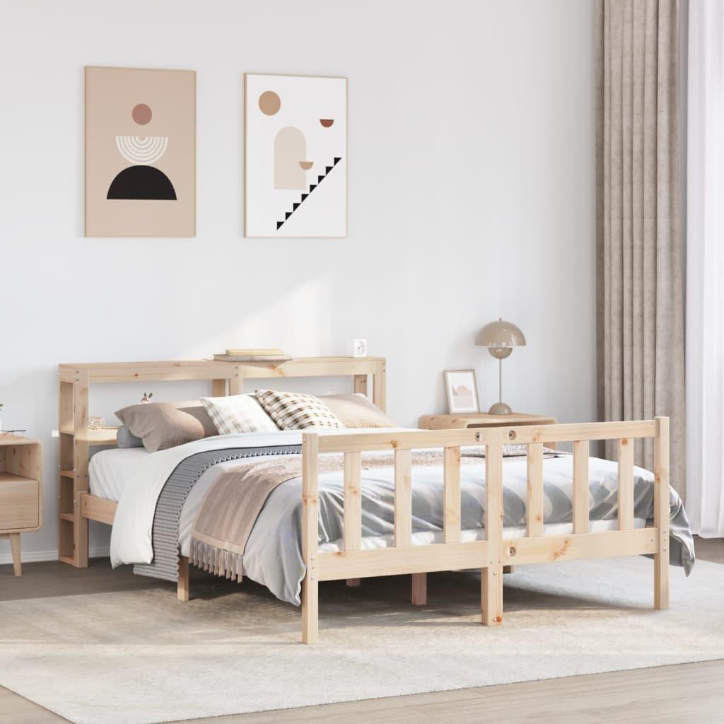 Sengeramme uden madras 140x200 cm massivt fyrretræ billede