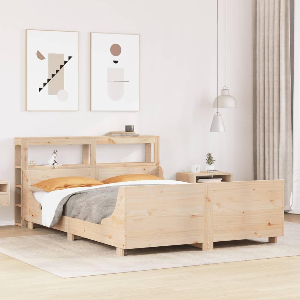Sengeramme uden madras 140x200 cm massivt fyrretræ billede