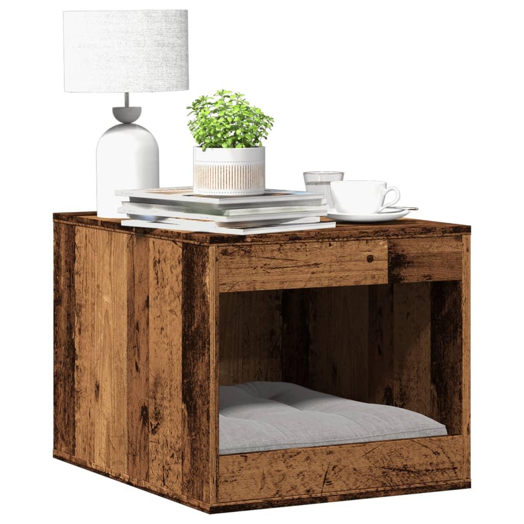Toiletskjuler kattebakke 47x59x42 cm konstrueret træ gammelt eg billede