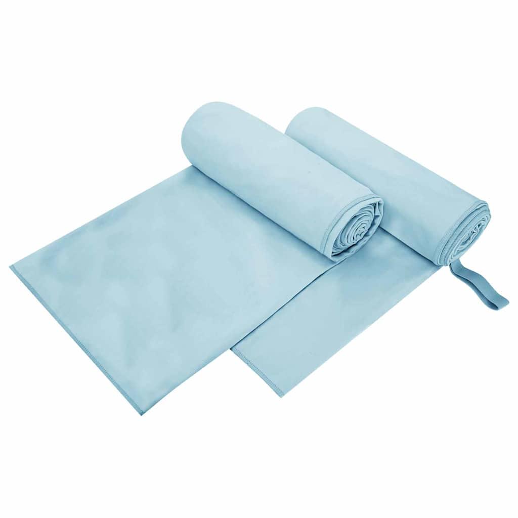 Sportshåndklæder 2 stk Blå 200 x 100 cm Polyester og polyamid billede