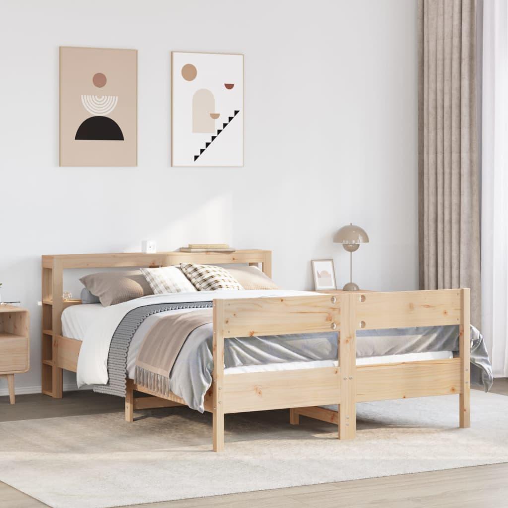 Sengeramme uden madras 140x200 cm massivt fyrretræ billede
