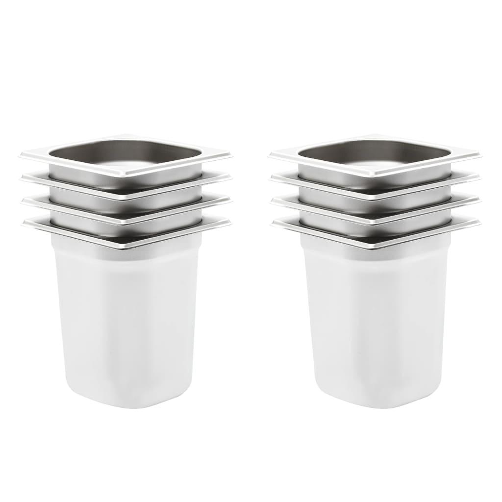 Gastronorm beholder 8 stk. GN 1/6 200 mm rustfrit stål billede