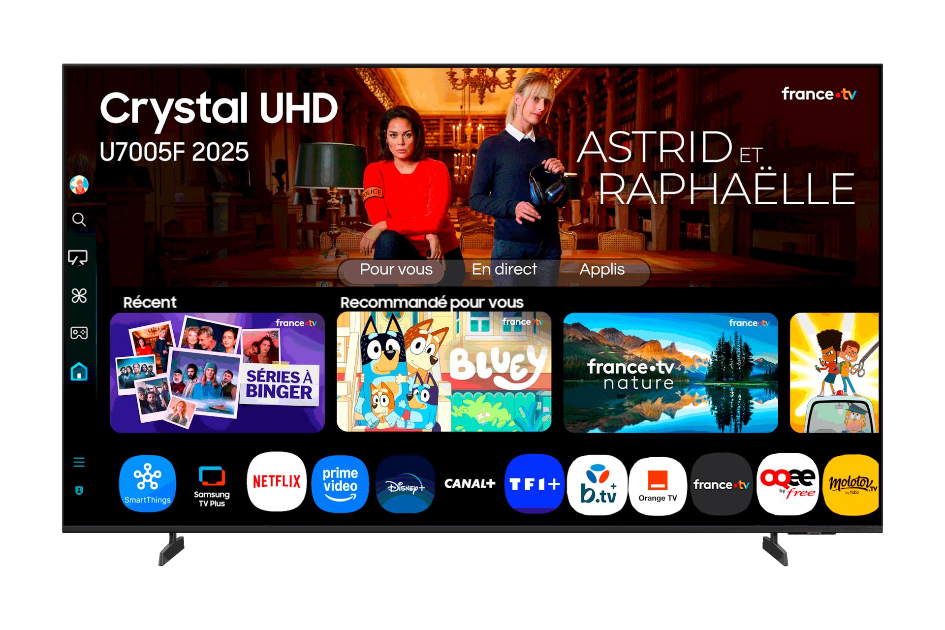 4K Smart TV Samsung 43" U7005 (TU43U7005FK) – Crystal UHD, Wi‑Fi, sort