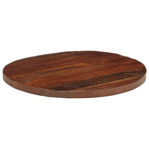 Bordplade Ø80x3,8 cm rund massivt genbrugstræ