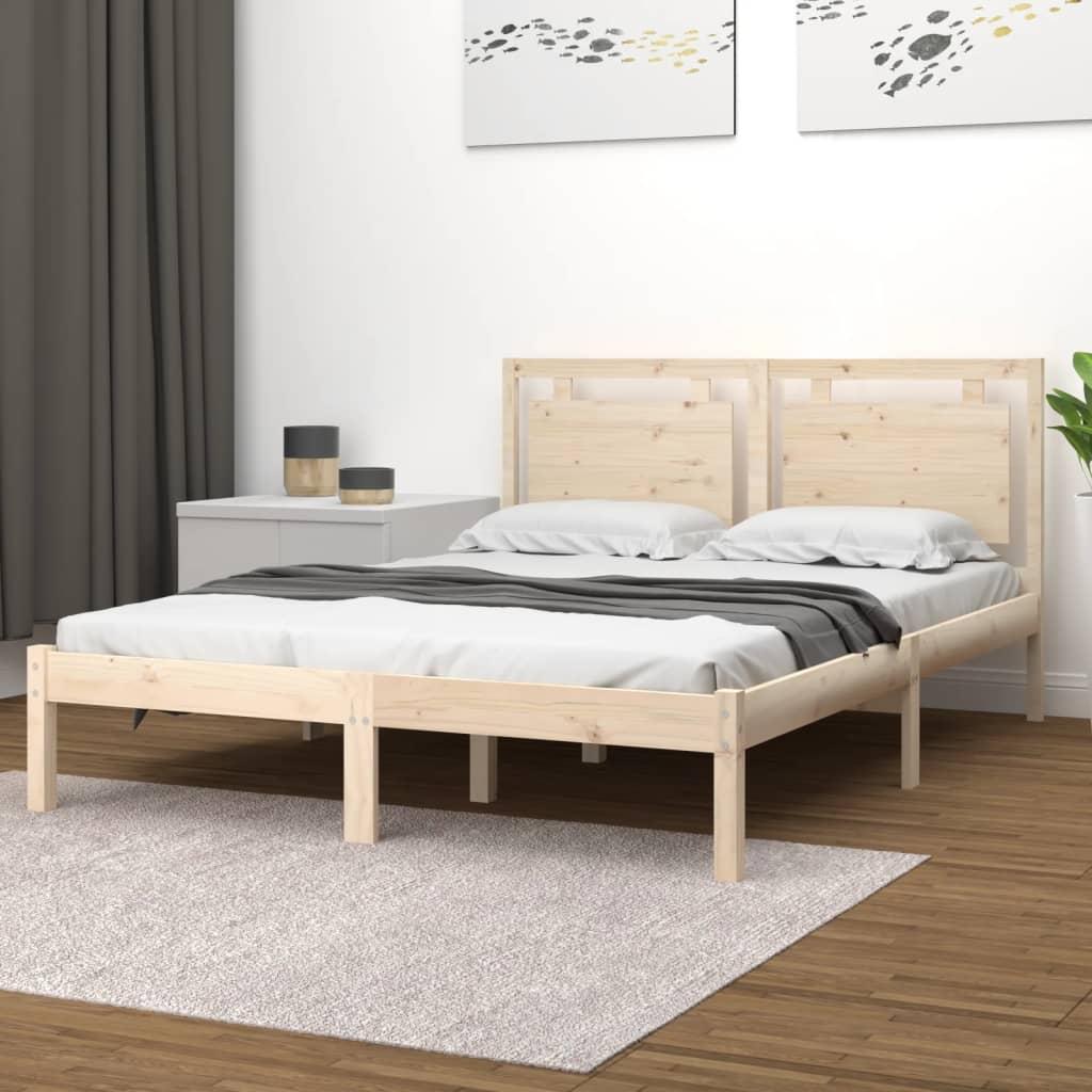 Sengeramme 150x200 cm massivt træ billede