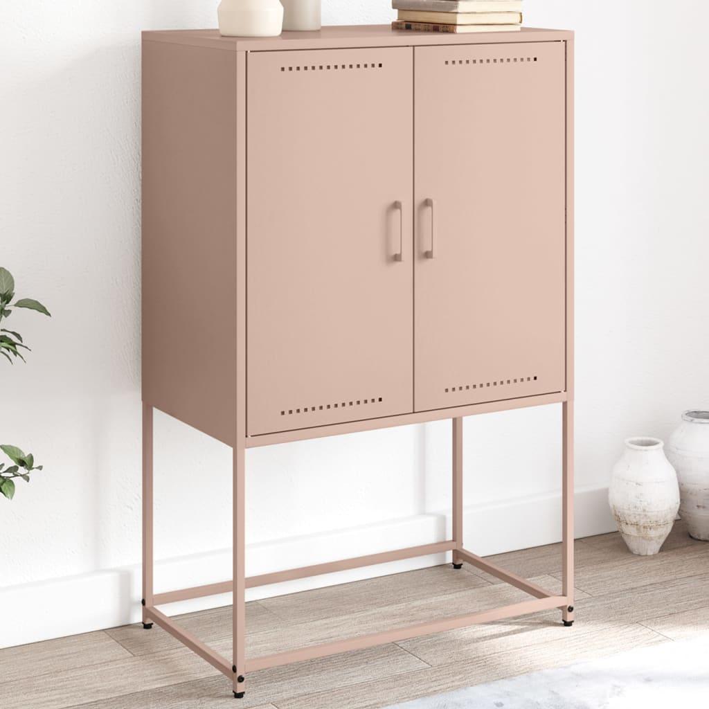 Skab 68,5x38,5x107 cm stål lyserød billede