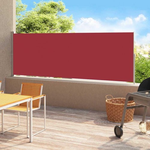 Sidemarkise til terrassen 200x500 cm sammenrullelig rød