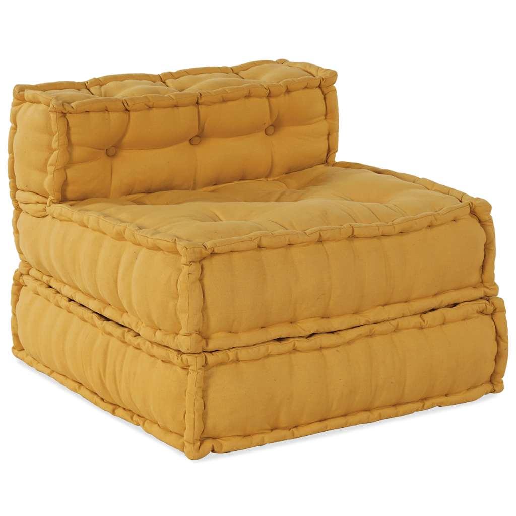 Modulpuf stof 70x70x54 gul billede
