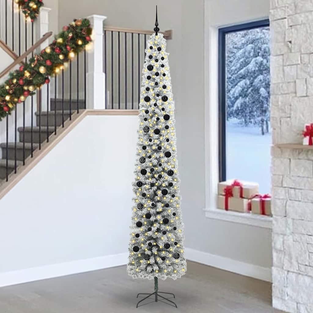 Kunstigt juletræ med stativ Grøn 270 cm PVC og Stål og Plastik billede