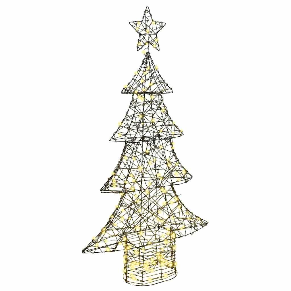 Juletræ med 160 LED'er Varm hvid 150 cm Rattan billede