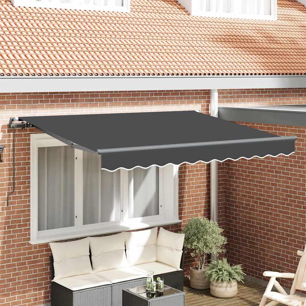 Utrækkelig Markise Antracit 250 x 200 cm Polyester og Aluminium billede