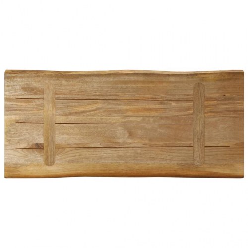 Bordplade i massivt mangotræ med naturlig kant - 80 x 40 x 3,8 cm