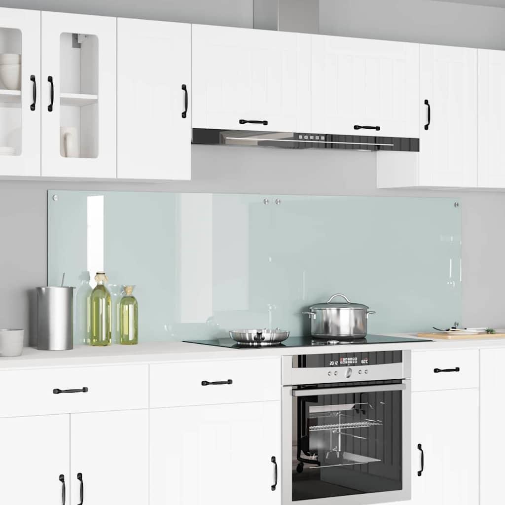Køkken bagvæg Hvid 100 x 60 cm hærdet glas billede