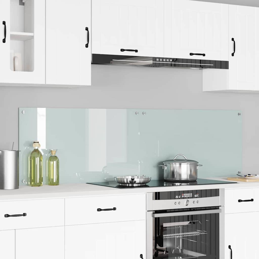 Køkken bagvæg Hvid 90 x 50 cm hærdet glas billede