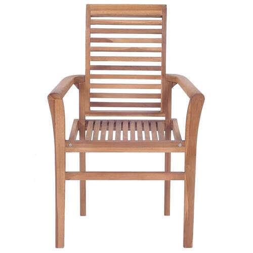 Spisebordsstole 6 stk. med beige hynder massivt teaktræ