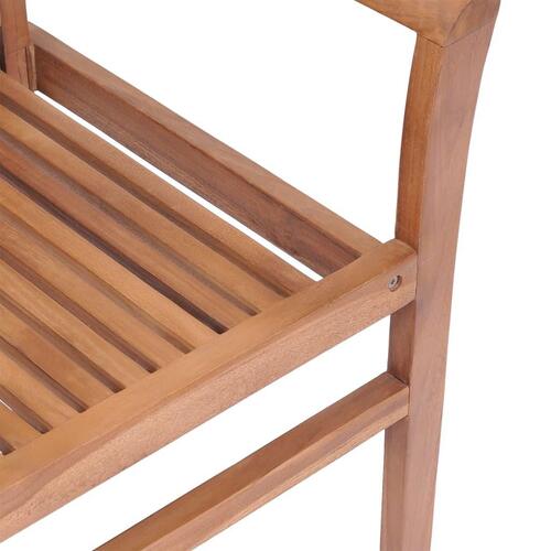 Spisebordsstole 6 stk. med beige hynder massivt teaktræ