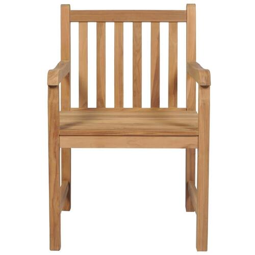 Havestole 4 stk. med beige hynder massivt teaktræ