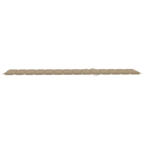 Liggestole 2 stk. med beige hynde massivt teaktræ