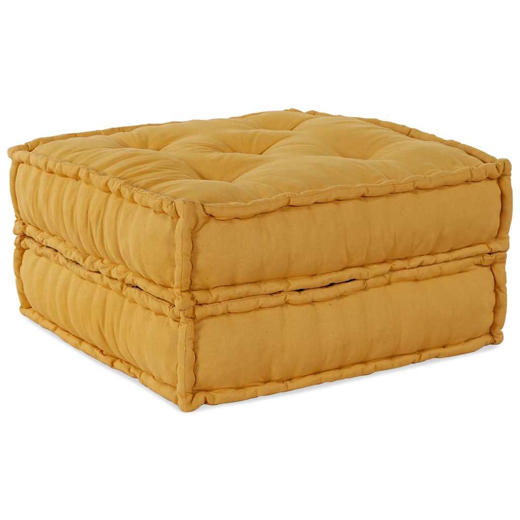 Modulpuf stof 70x70x36 gul billede