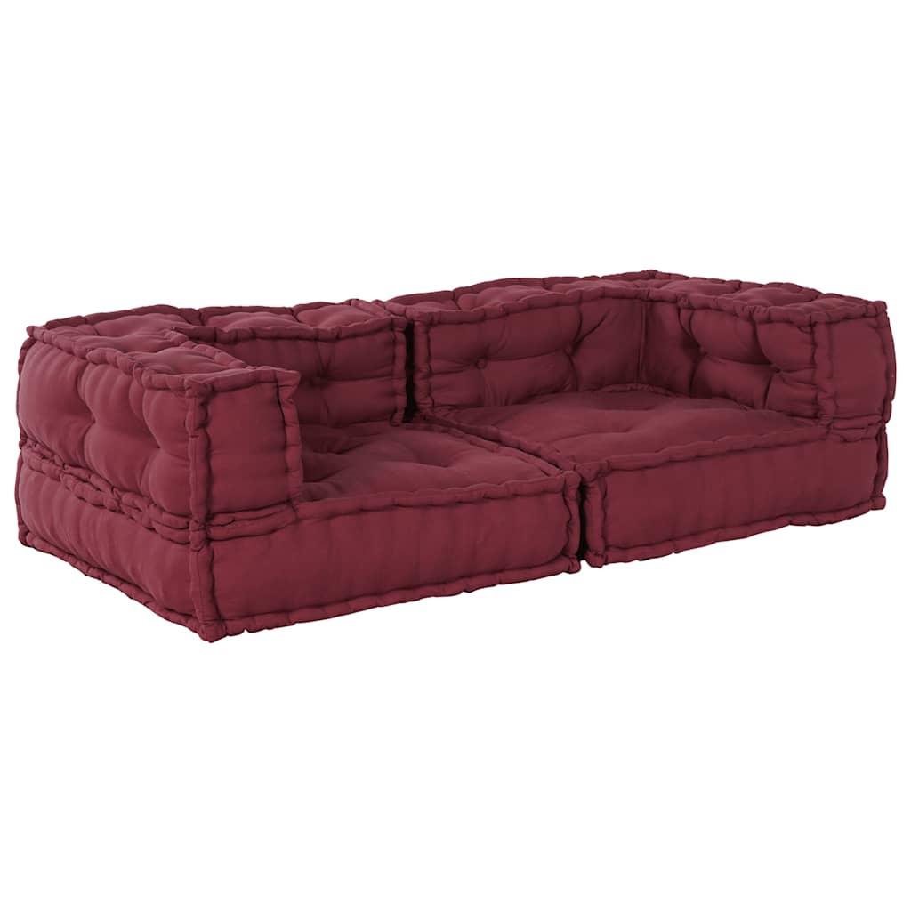 Modulpuf stof 140x70x36 brunrød billede