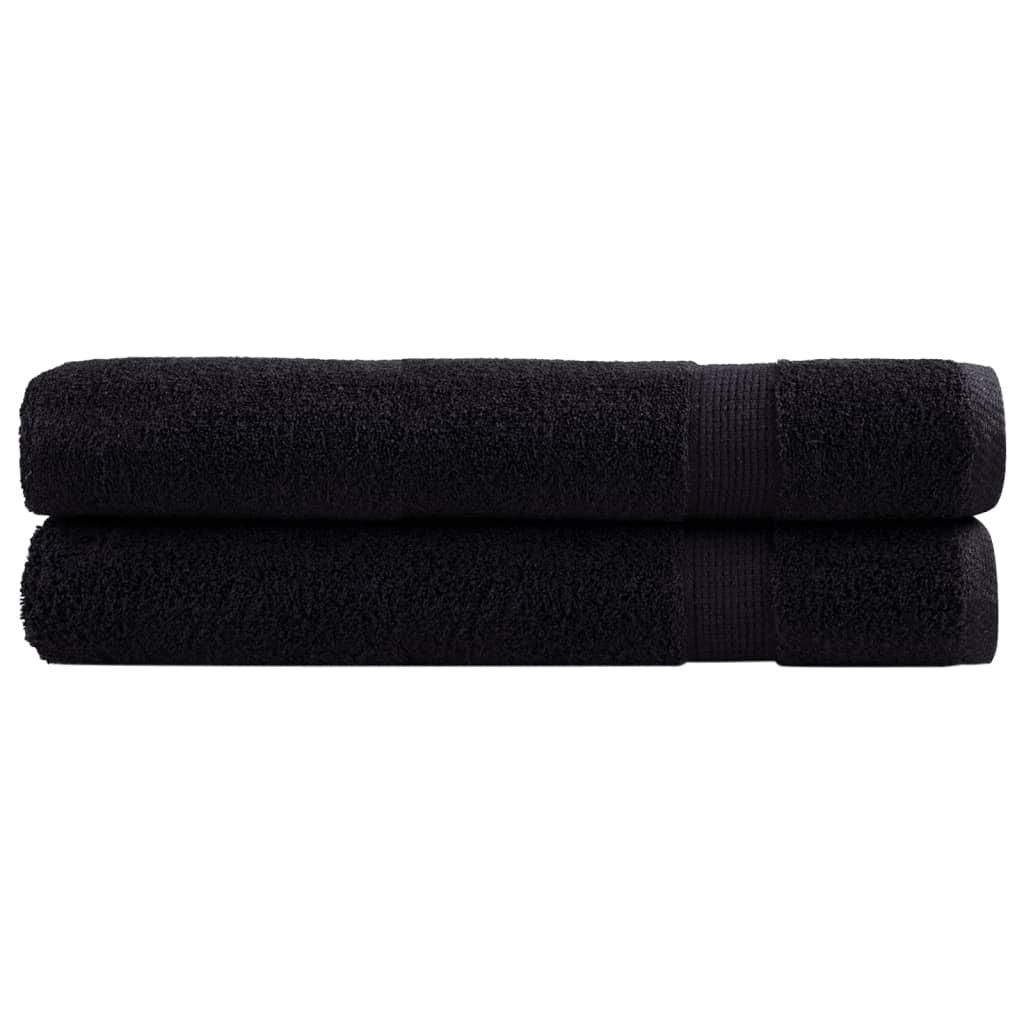 Saunahåndklæder SOLUND 2 stk. Premium 80x200 cm 600 g/m2 sort billede