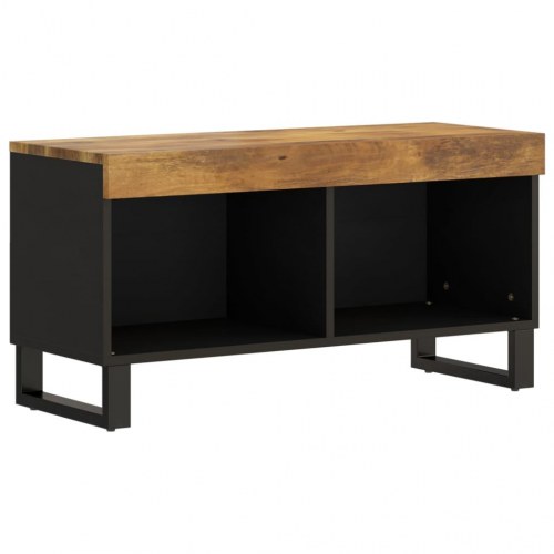 Tv-bord i massivt mangotræ - 85 × 33 × 43,5 cm, med jernben