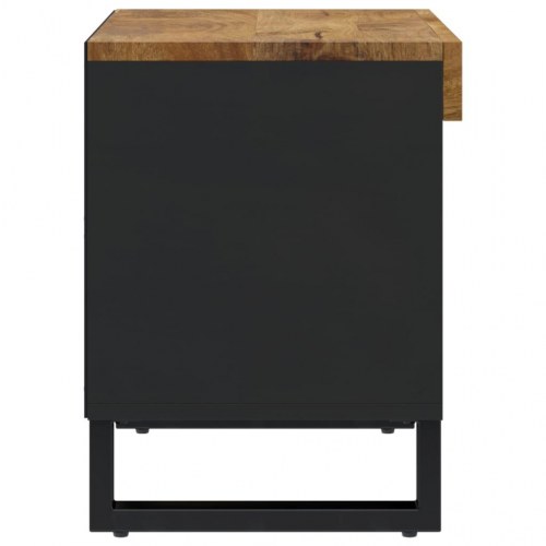 Tv-bord i massivt mangotræ - 85 × 33 × 43,5 cm, med jernben