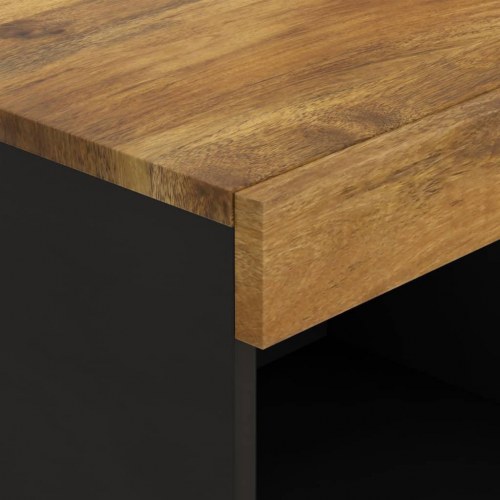 Tv-bord i massivt mangotræ - 85 × 33 × 43,5 cm, med jernben