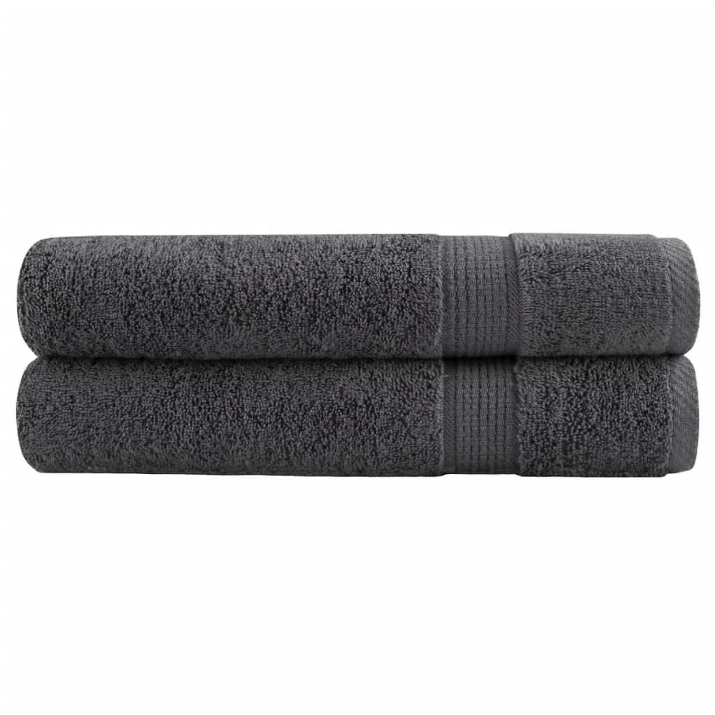 Saunahåndklæder SOLUND 2 stk. Premium 80x200cm 600g/m2 antracit billede
