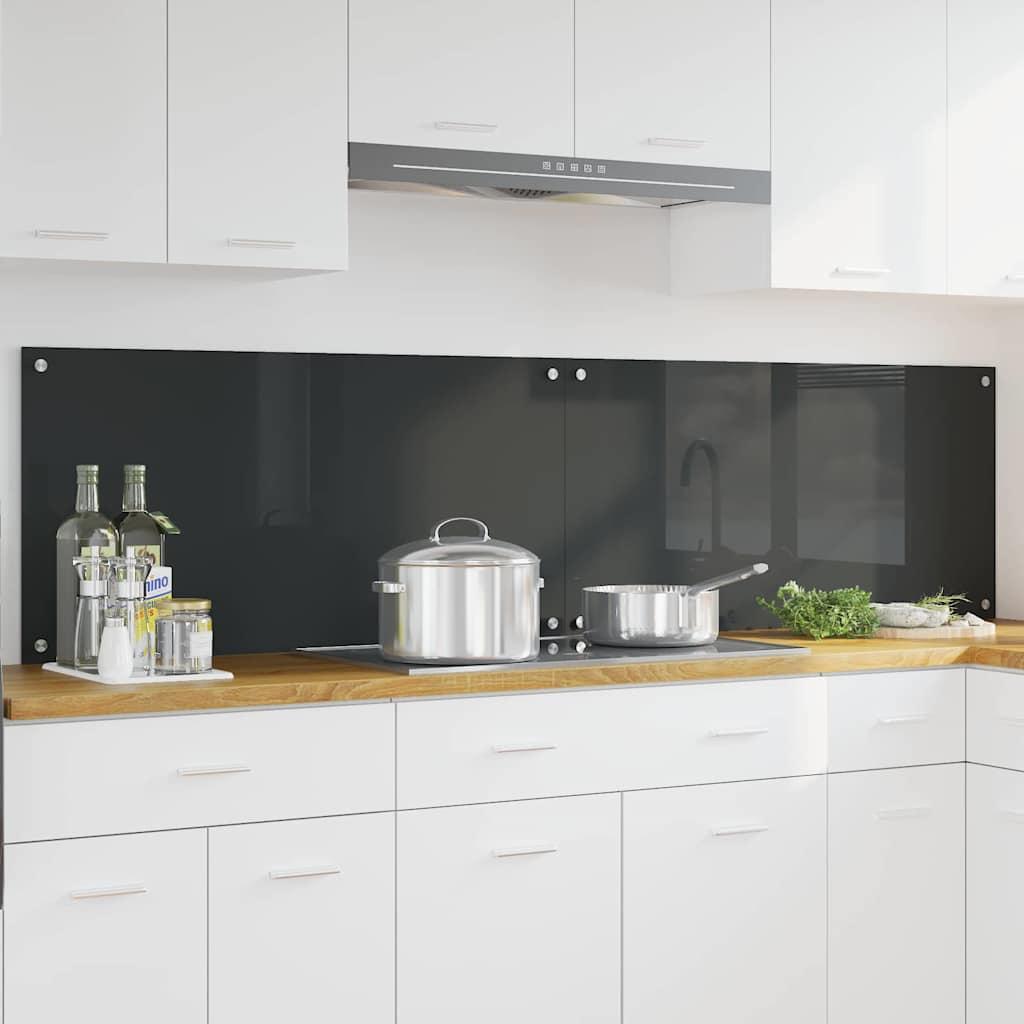 Køkken bagvæg 2 stk Mørkegrå 100 x 50 cm hærdet glas billede