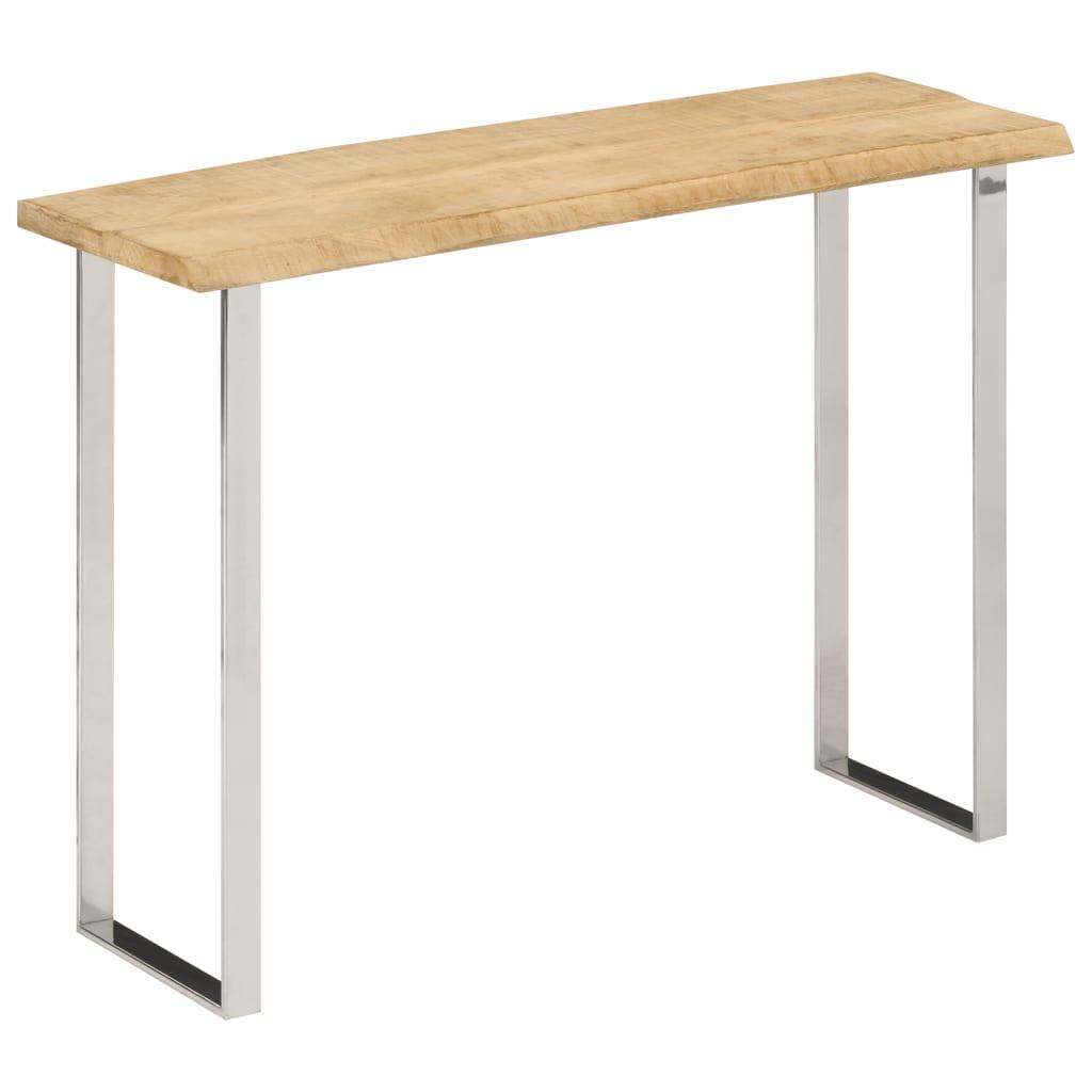 Konsolbord med naturlig kant 105x33x76 cm massivt mangotræ billede