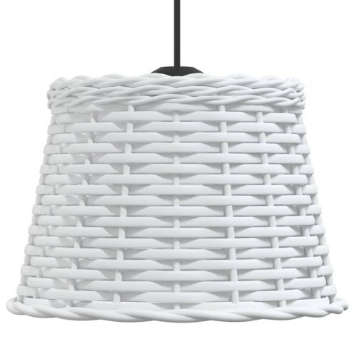 Lampeskærm til loftlampe Ø25 × 17 cm - flet, hvid