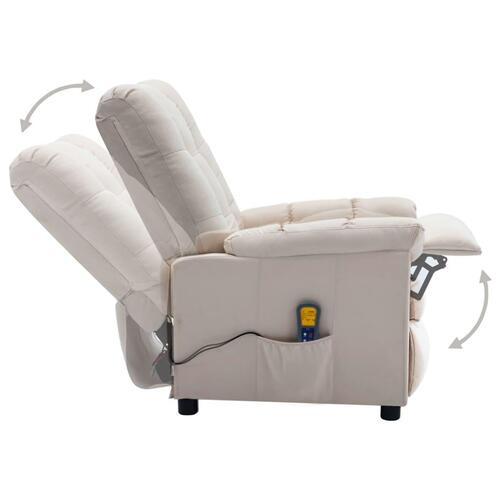 Eldrevet massagestol stof cremefarvet