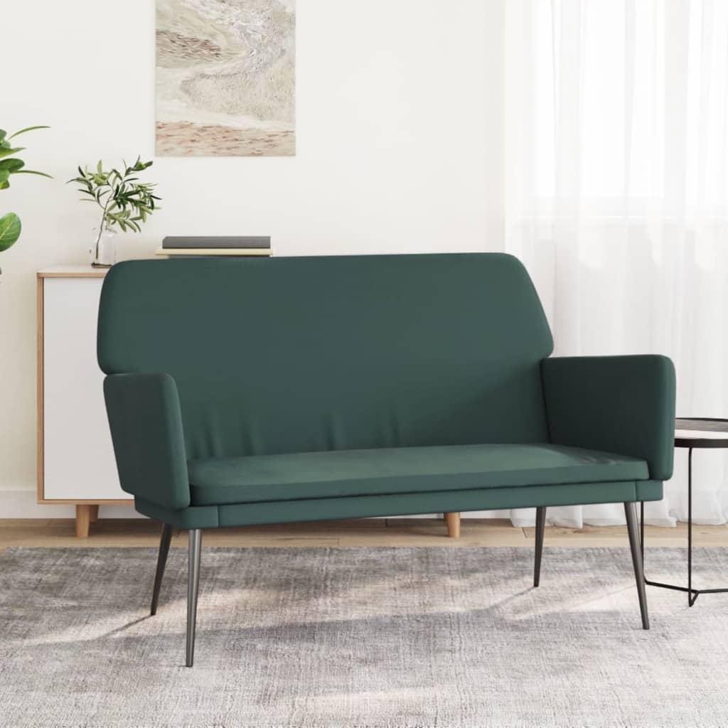 Bænk 108x79x79 cm fløjl mørkegrøn billede